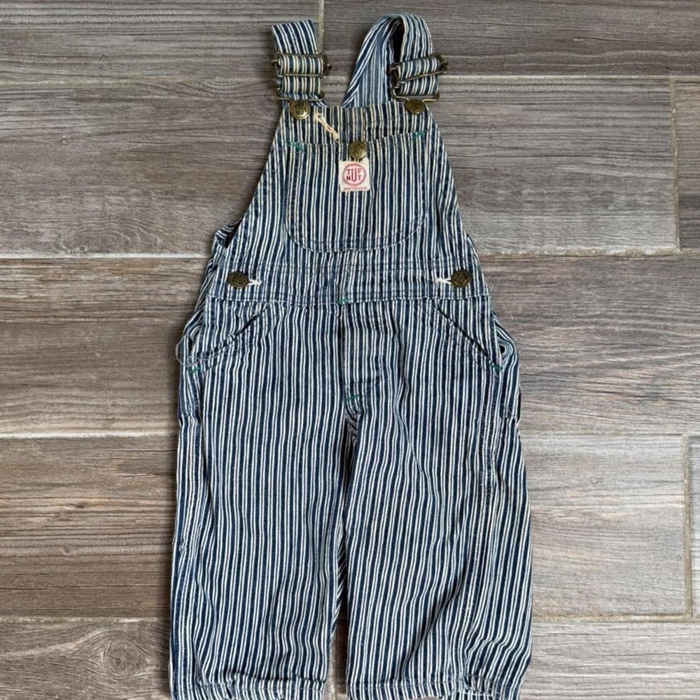 Vintage 60s tuf nut toddler hickory Striped Overalls